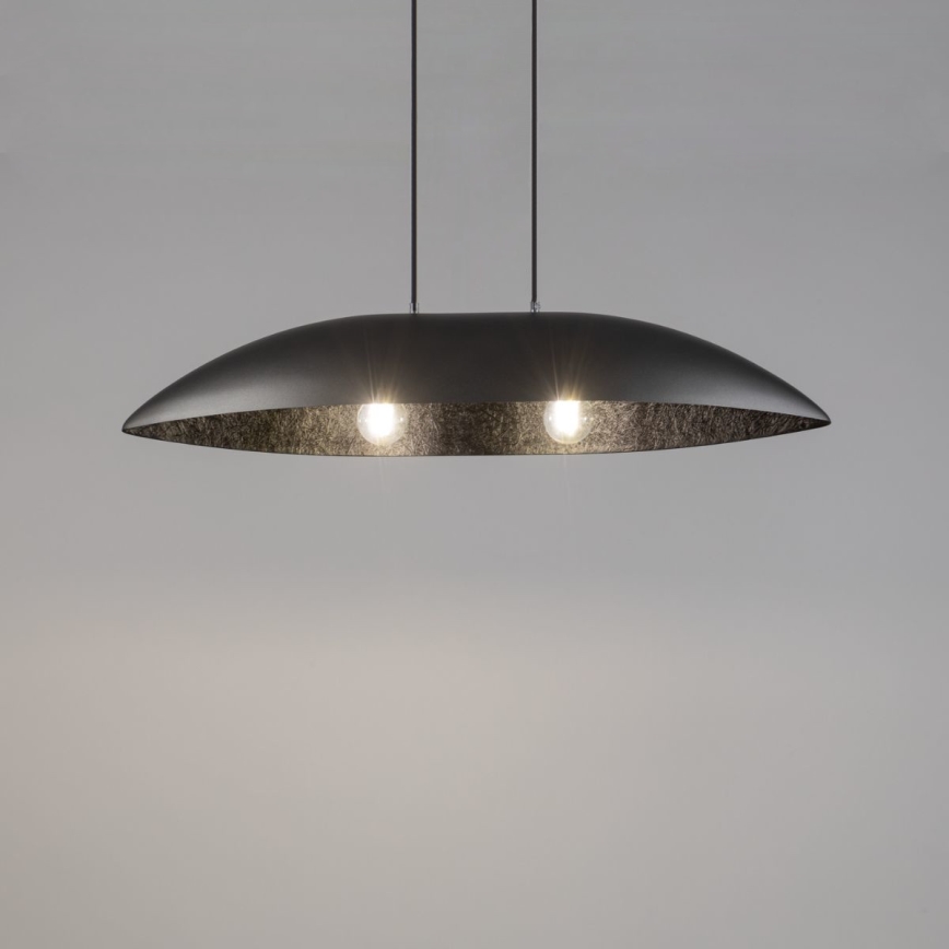 Luster na sajli GONDOLA 2xE27/60W/230V srebrna/crna