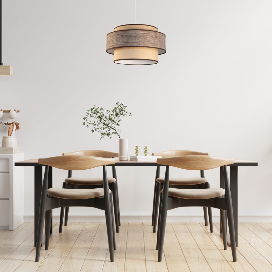 Luster na sajli GRACE 1xE27/60W/230V bež/smeđa