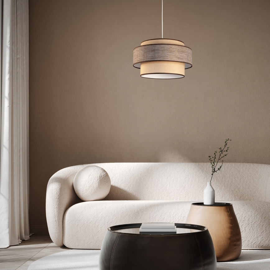 Luster na sajli GRACE 1xE27/60W/230V bež/smeđa