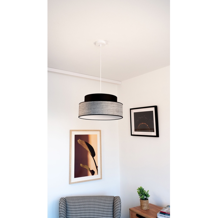 Luster na sajli GRACE 1xE27/60W/230V crna/siva