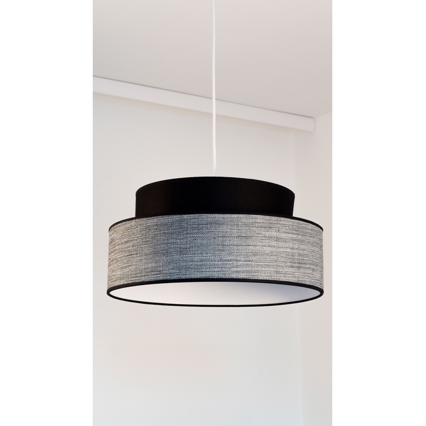 Luster na sajli GRACE 1xE27/60W/230V crna/siva