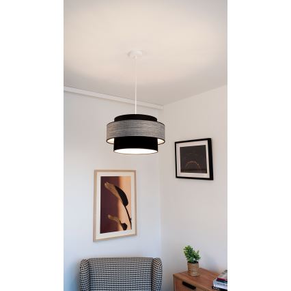 Luster na sajli GRACE 1xE27/60W/230V crna/siva