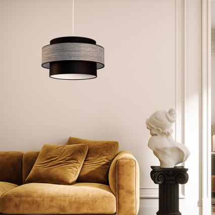 Luster na sajli GRACE 1xE27/60W/230V crna/siva