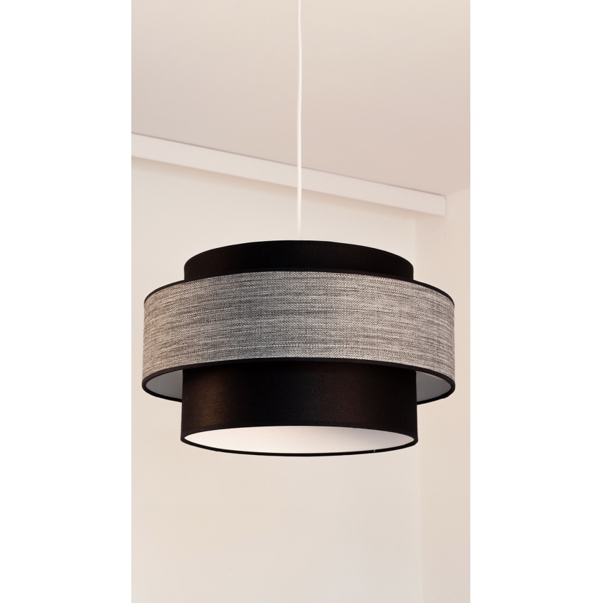 Luster na sajli GRACE 1xE27/60W/230V crna/siva