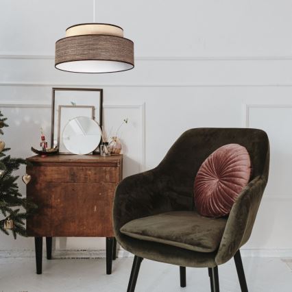 Luster na sajli GRACE 1xE27/60W/230V krem/smeđa