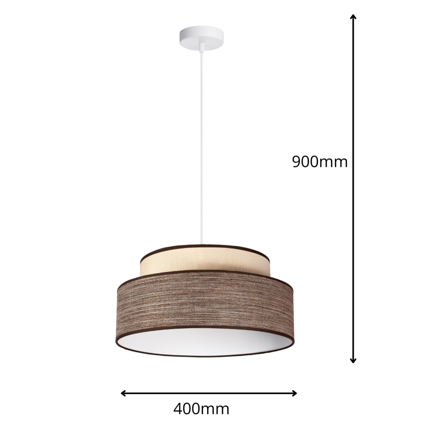 Luster na sajli GRACE 1xE27/60W/230V krem/smeđa