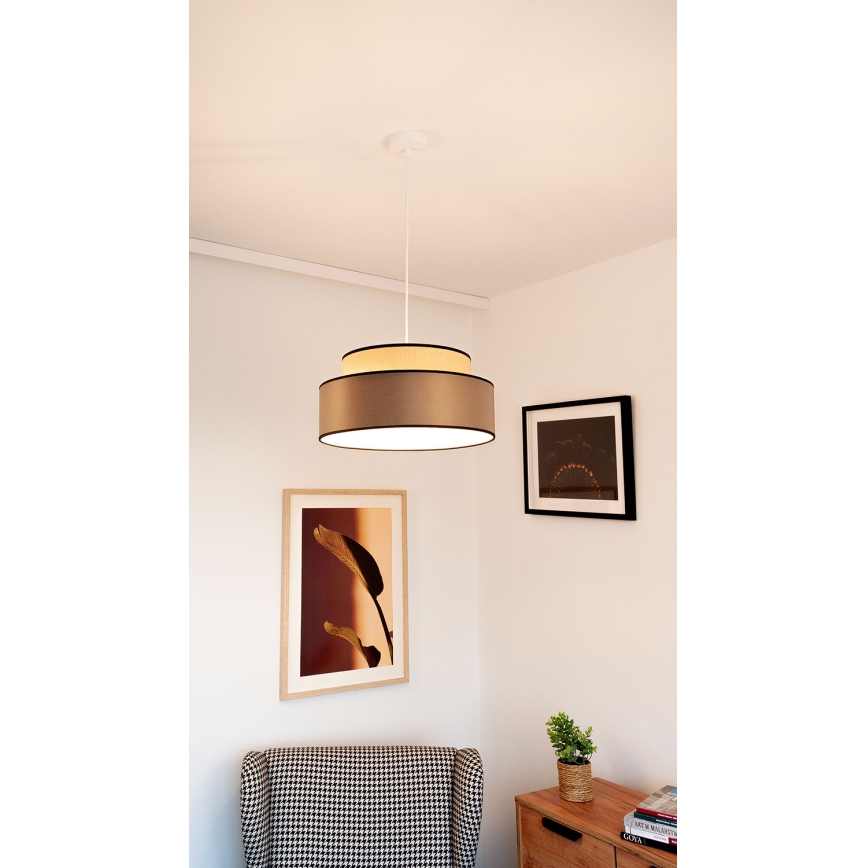 Luster na sajli GRACE 1xE27/60W/230V pr. 40 cm bež/smeđa