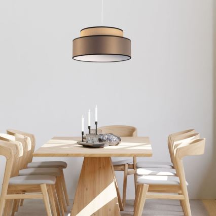 Luster na sajli GRACE 1xE27/60W/230V pr. 40 cm bež/smeđa