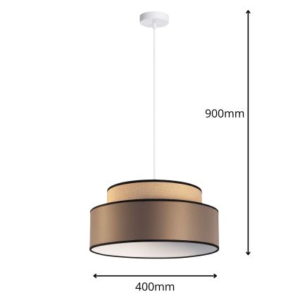 Luster na sajli GRACE 1xE27/60W/230V pr. 40 cm bež/smeđa