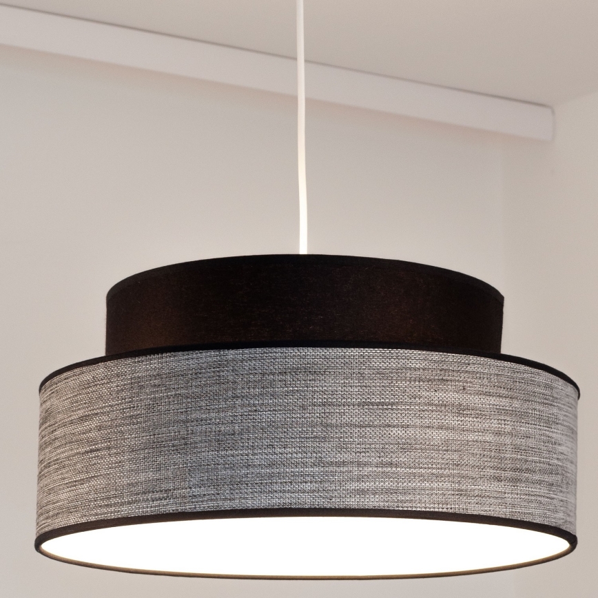 Luster na sajli GRACE 1xE27/60W/230V pr. 40 cm crna/siva