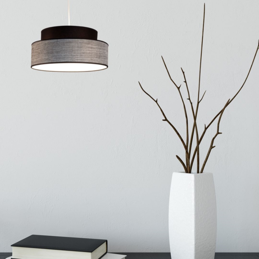 Luster na sajli GRACE 1xE27/60W/230V pr. 40 cm crna/siva