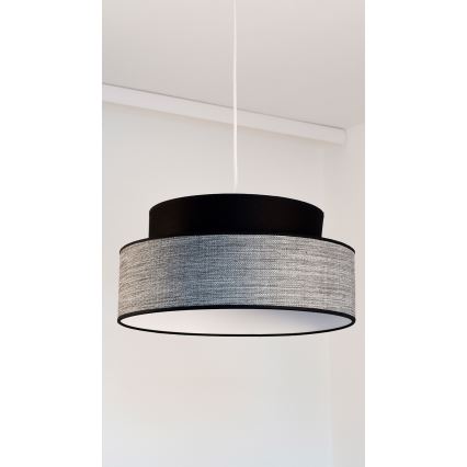 Luster na sajli GRACE 1xE27/60W/230V pr. 40 cm crna/siva