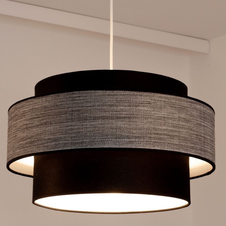 Luster na sajli GRACE 1xE27/60W/230V pr. 40 cm crna/siva