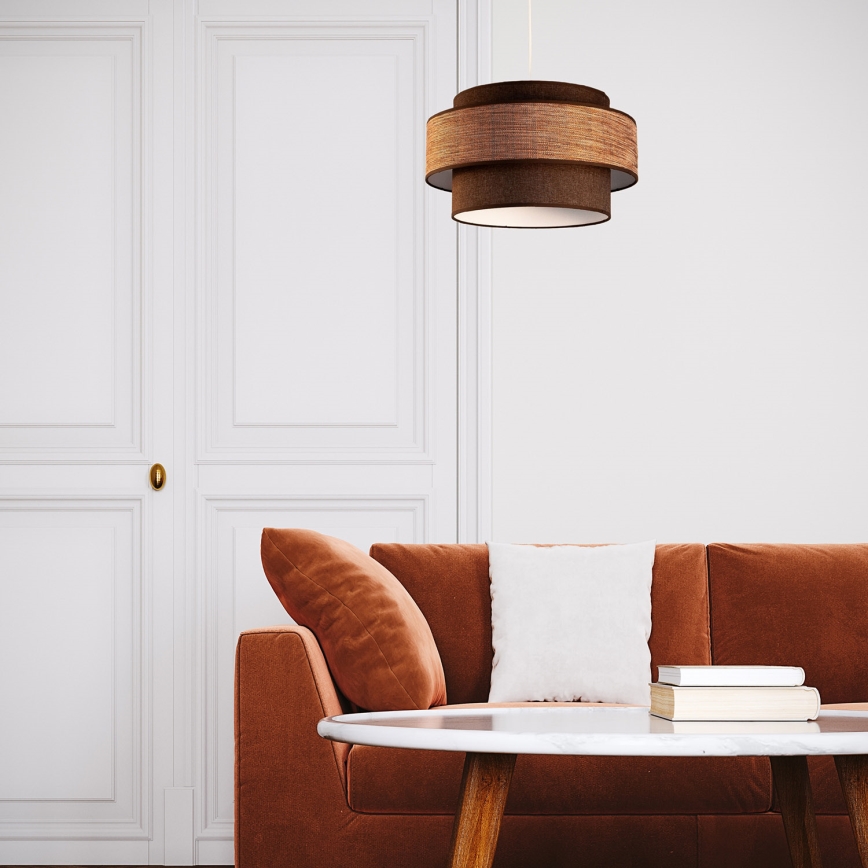 Luster na sajli GRACE 1xE27/60W/230V pr. 40 cm smeđa/bež