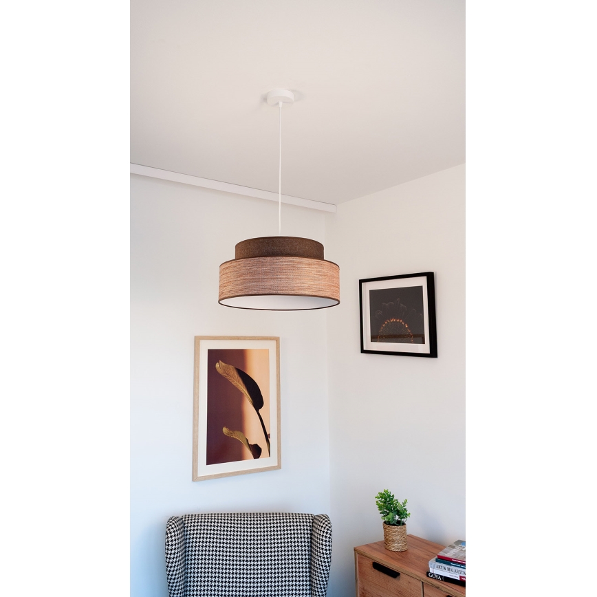 Luster na sajli GRACE 1xE27/60W/230V smeđa/bež