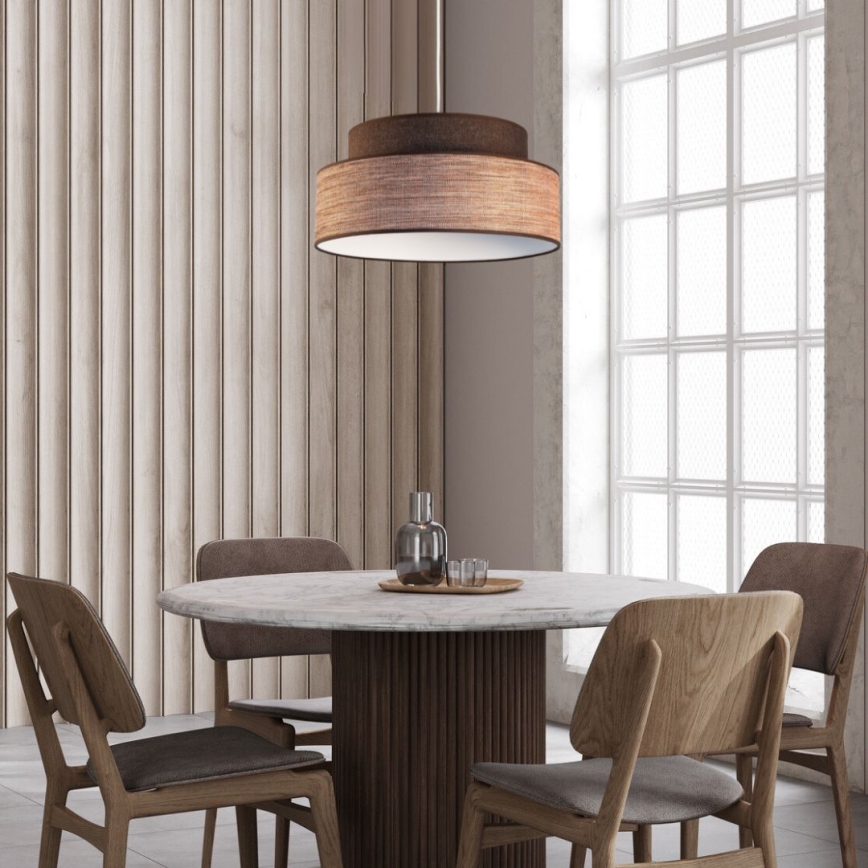 Luster na sajli GRACE 1xE27/60W/230V smeđa/bež