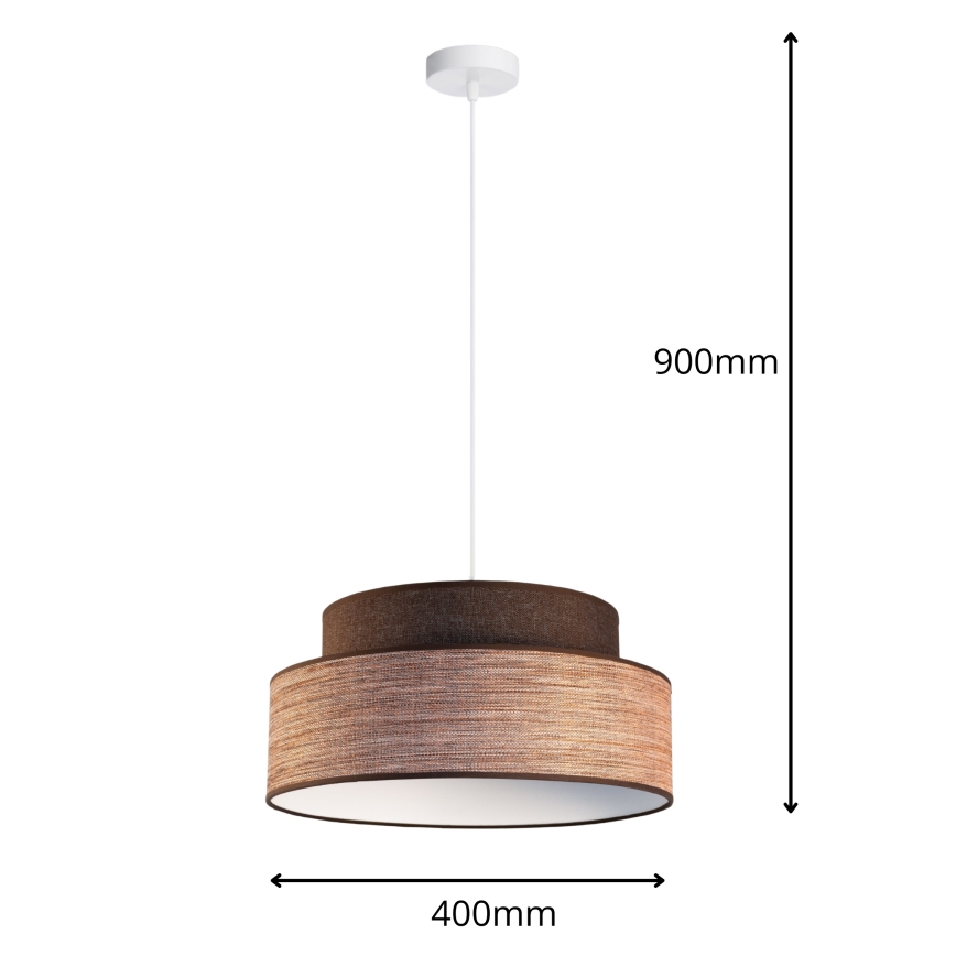 Luster na sajli GRACE 1xE27/60W/230V smeđa/bež
