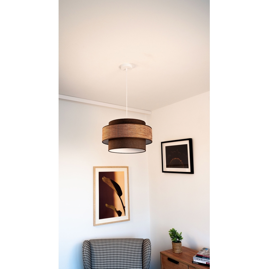 Luster na sajli GRACE 1xE27/60W/230V smeđa/bež