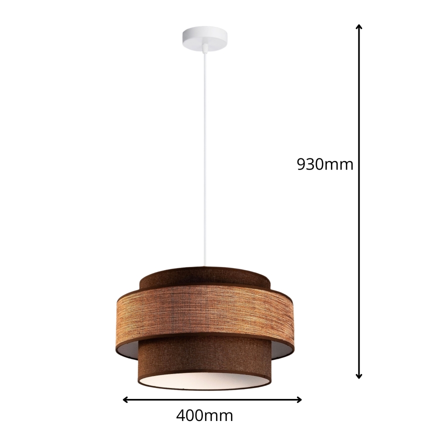 Luster na sajli GRACE 1xE27/60W/230V smeđa/bež