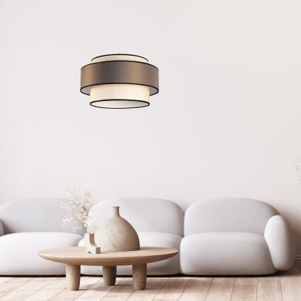 Luster na sajli GRACE 1xE27/60W/230V Ø 40 cm krem/siva