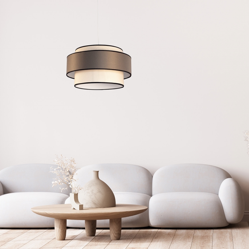 Luster na sajli GRACE 1xE27/60W/230V Ø 40 cm krem/siva