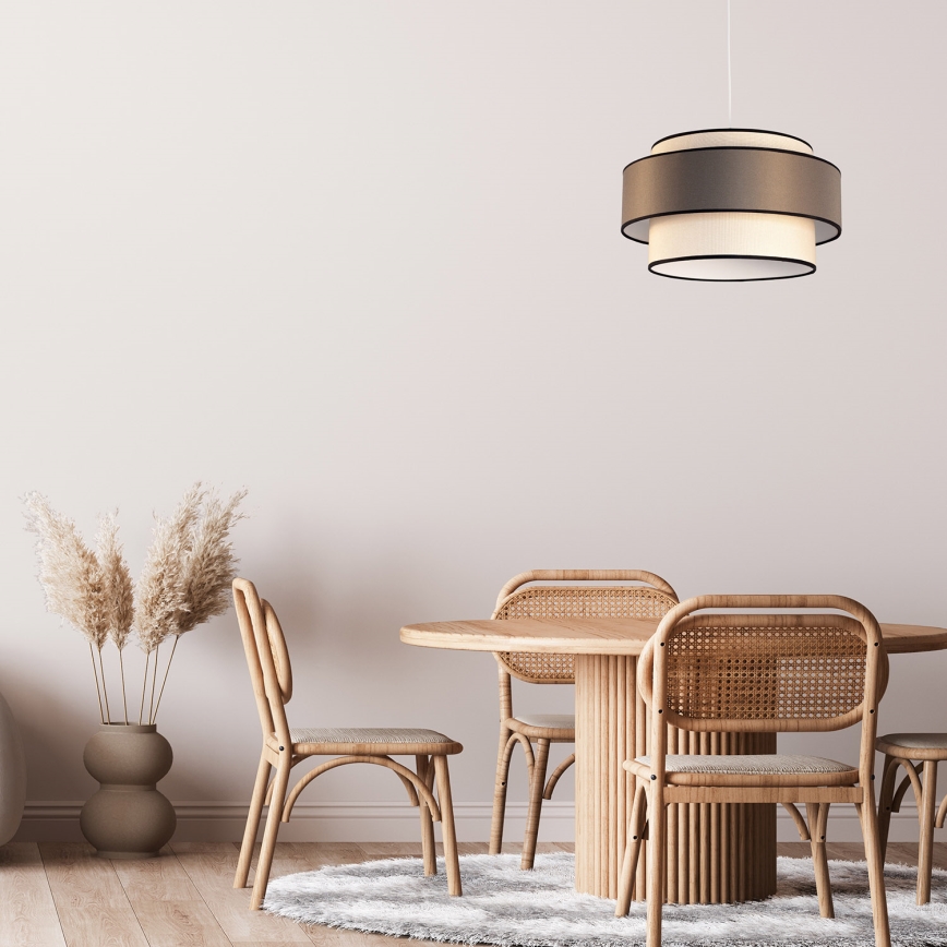 Luster na sajli GRACE 1xE27/60W/230V Ø 40 cm krem/siva
