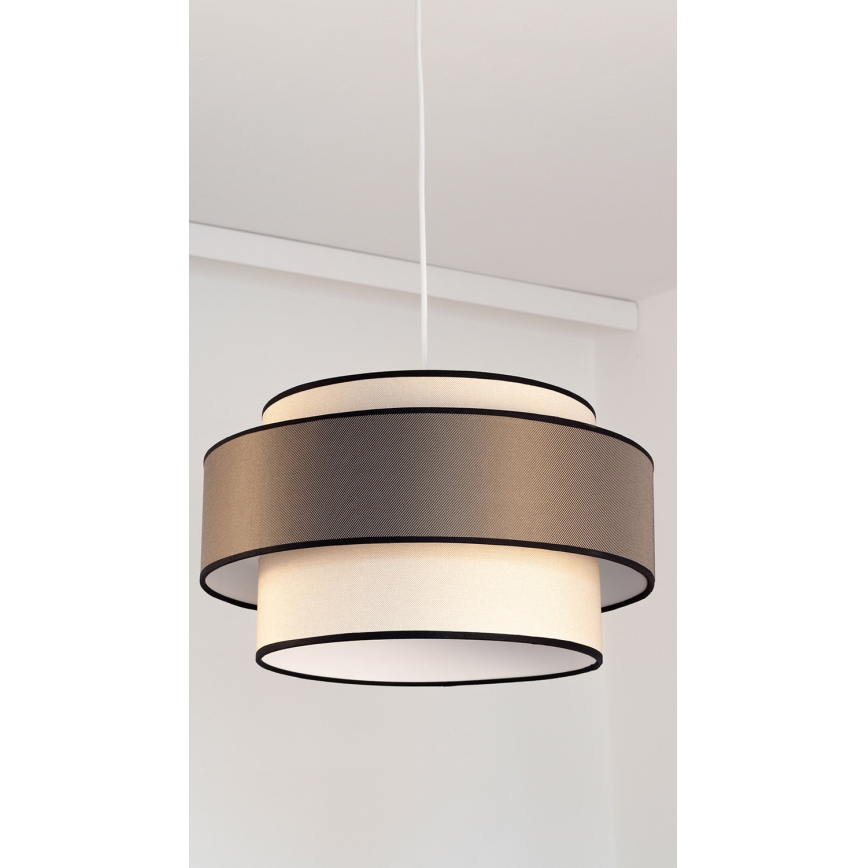 Luster na sajli GRACE 1xE27/60W/230V Ø 40 cm krem/siva