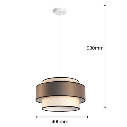 Luster na sajli GRACE 1xE27/60W/230V Ø 40 cm krem/siva