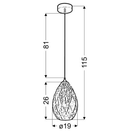 Luster na sajli GRAN 1xE27/60W/230V