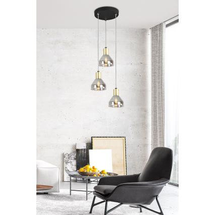 Luster na sajli GREGORY 3xE14/40W/230V