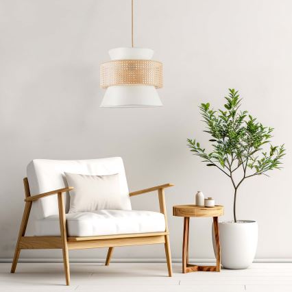 Luster na sajli GRENADA 1xE27/20W/230V pr. 40 cm bež