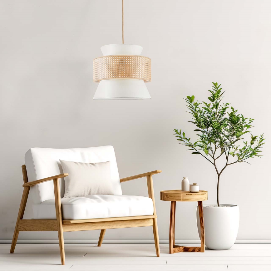 Luster na sajli GRENADA 1xE27/20W/230V pr. 40 cm bež