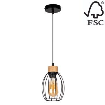 Luster na sajli GUNNAR 1xE27/60W/230V hrast – FSC certificirano