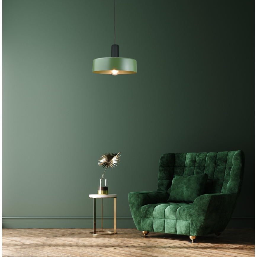 Luster na sajli HAKI 1xE27/60W/230V zelena/crna