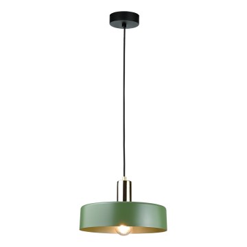Luster na sajli HAKI 1xE27/60W/230V zelena/crna/sjajni krom