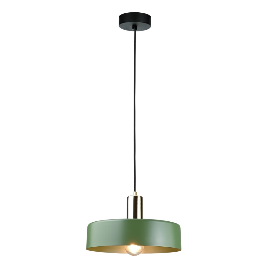 Luster na sajli HAKI 1xE27/60W/230V zelena/crna/sjajni krom