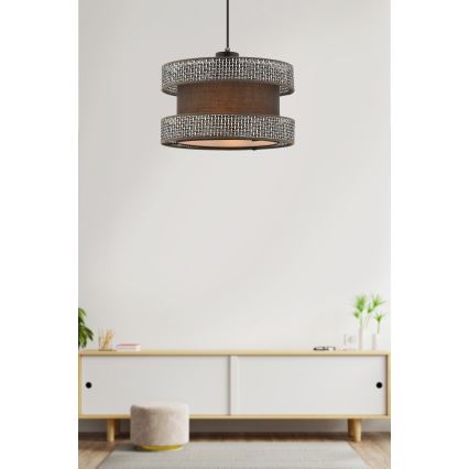 Luster na sajli HALO 1xE27/60W/230V smeđa/siva