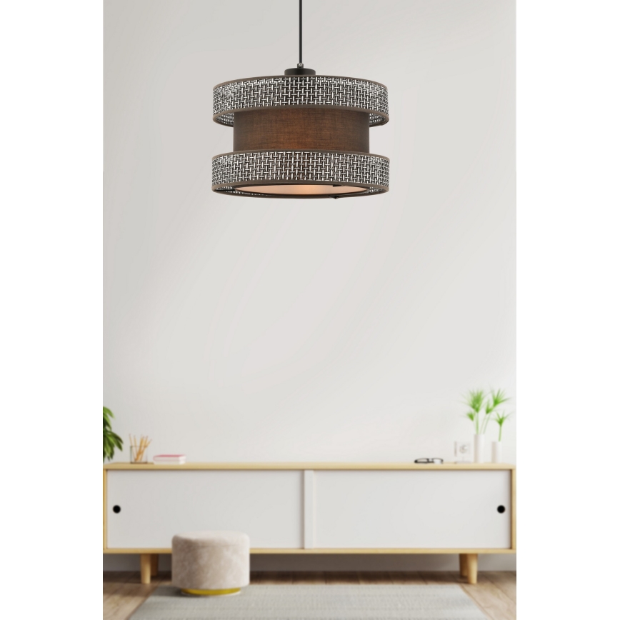 Luster na sajli HALO 1xE27/60W/230V smeđa/siva
