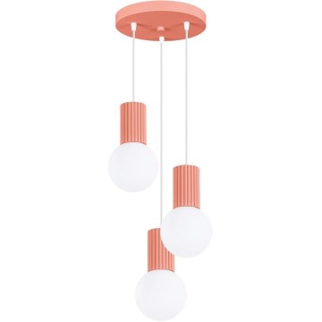 Luster na sajli HALO 3xG9/8W/230V pr. 25 cm ružičasta