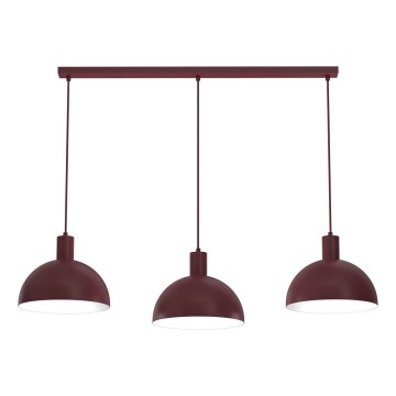 Luster na sajli HANDA 3xE27/15W/230V bordo