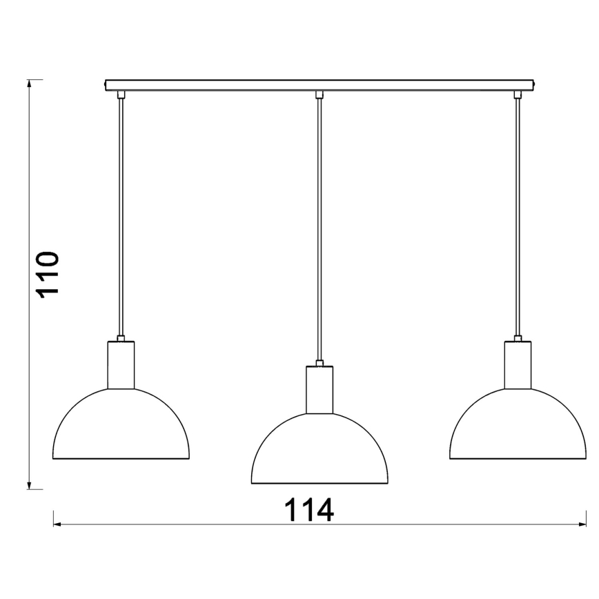 Luster na sajli HANDA 3xE27/15W/230V bordo