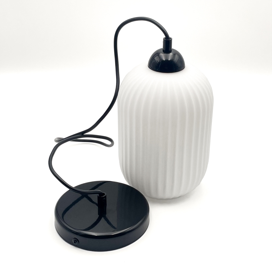 Luster na sajli HARMA 1xE27/15W/230V pr. 14 cm bijela/crna