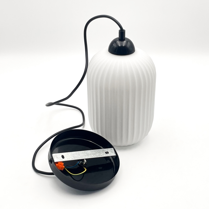 Luster na sajli HARMA 1xE27/15W/230V pr. 14 cm bijela/crna