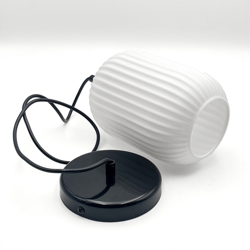 Luster na sajli HARMA 1xE27/15W/230V pr. 14 cm bijela/crna
