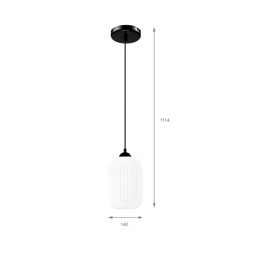 Luster na sajli HARMA 1xE27/15W/230V pr. 14 cm bijela/crna