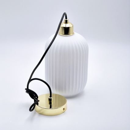 Luster na sajli HARMA 1xE27/15W/230V pr. 14 cm bijela/zlatna