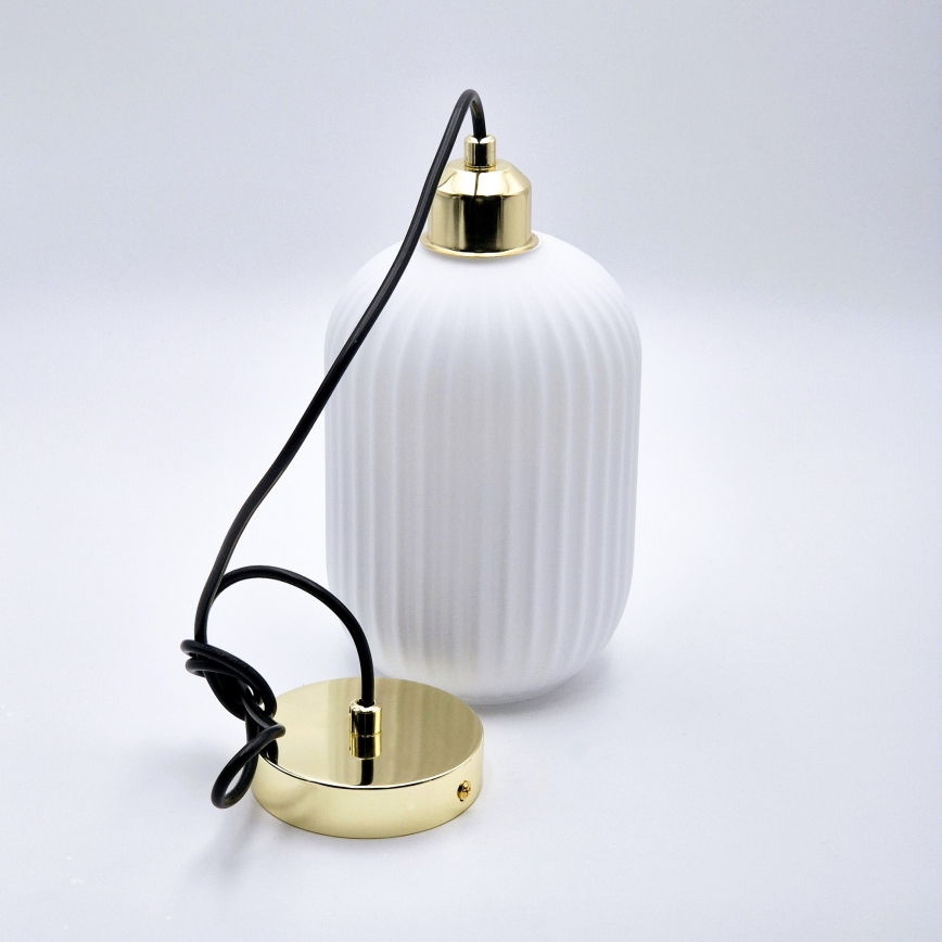 Luster na sajli HARMA 1xE27/15W/230V pr. 14 cm bijela/zlatna