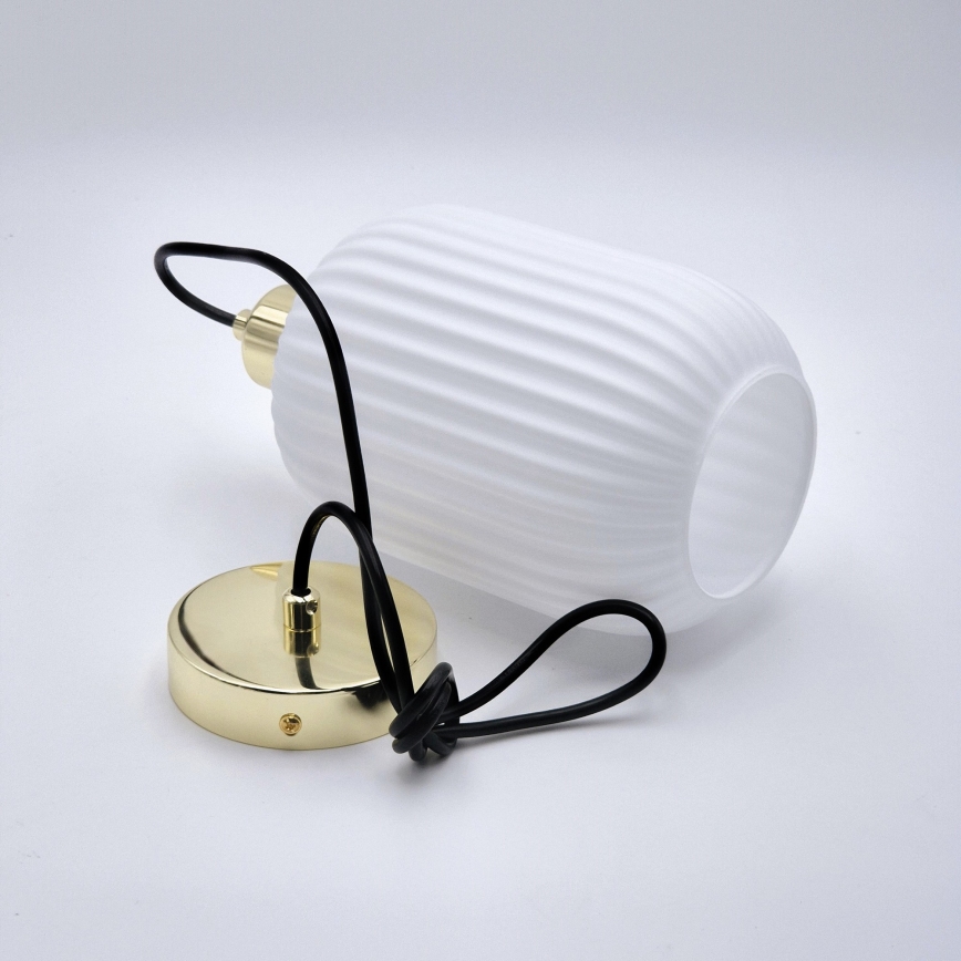 Luster na sajli HARMA 1xE27/15W/230V pr. 14 cm bijela/zlatna