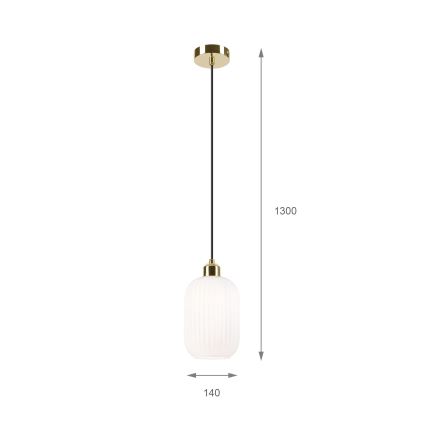 Luster na sajli HARMA 1xE27/15W/230V pr. 14 cm bijela/zlatna