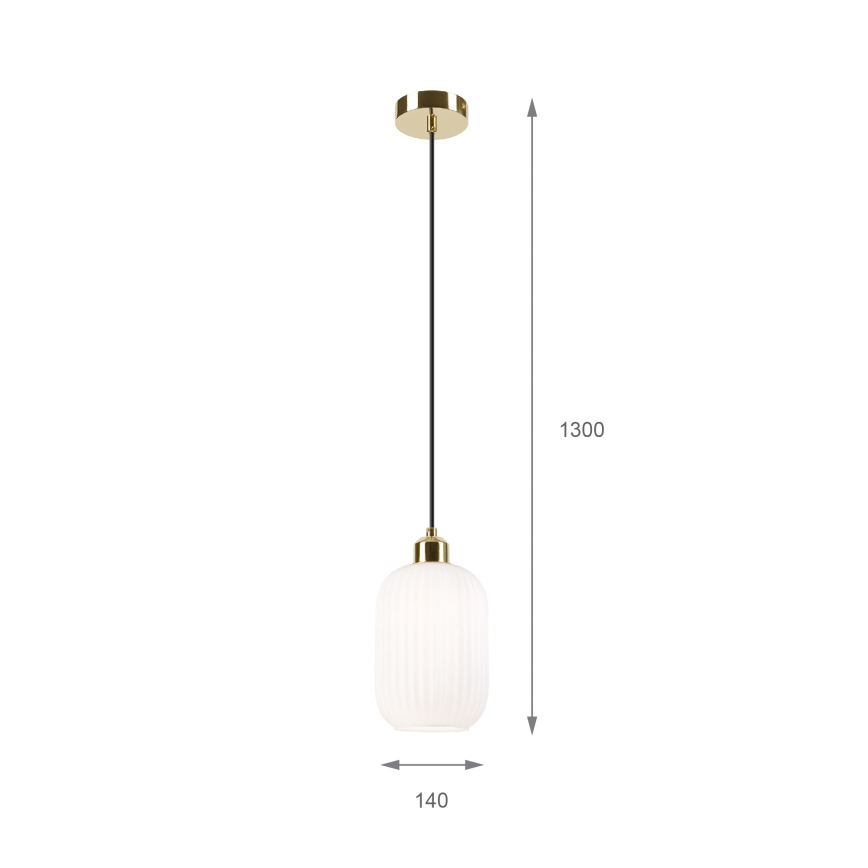 Luster na sajli HARMA 1xE27/15W/230V pr. 14 cm bijela/zlatna